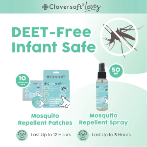 Cloversoft Plant-Based Mosquito Repellent Spray & Patch – Citronella & Lemongrass