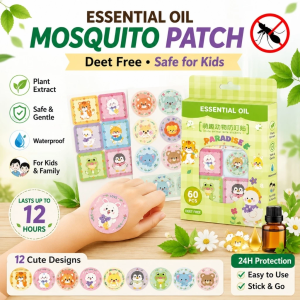 60-Piece Plant-Based Mosquito Repellent Patches for Kids – DEET-Free